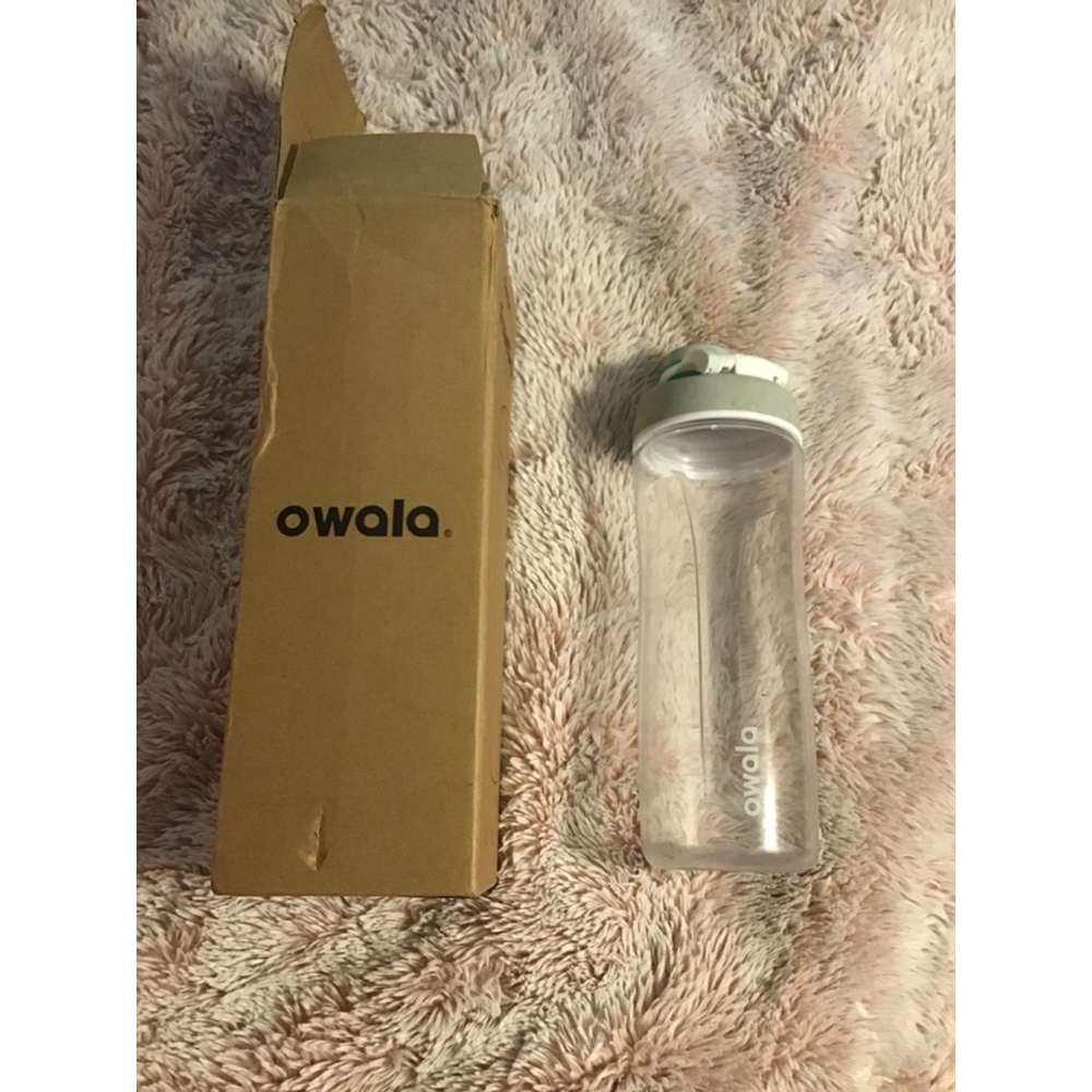 Owala Clear Water Bottle with Grey & Teal Lid 25oz